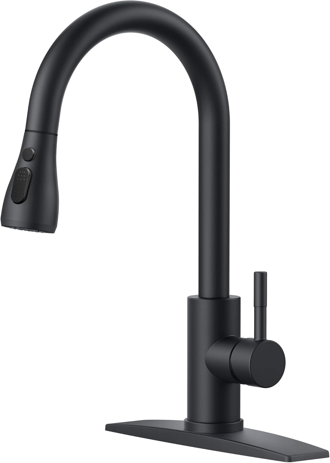 Sencico Black Kitchen Faucets with Pull Down Sprayer, High Arc Single Handle Stainless Steel Commercial Kitchen Faucet 1 or 3 Hole Sink Faucet for Farmhouse Camper Laundry Rv Bar