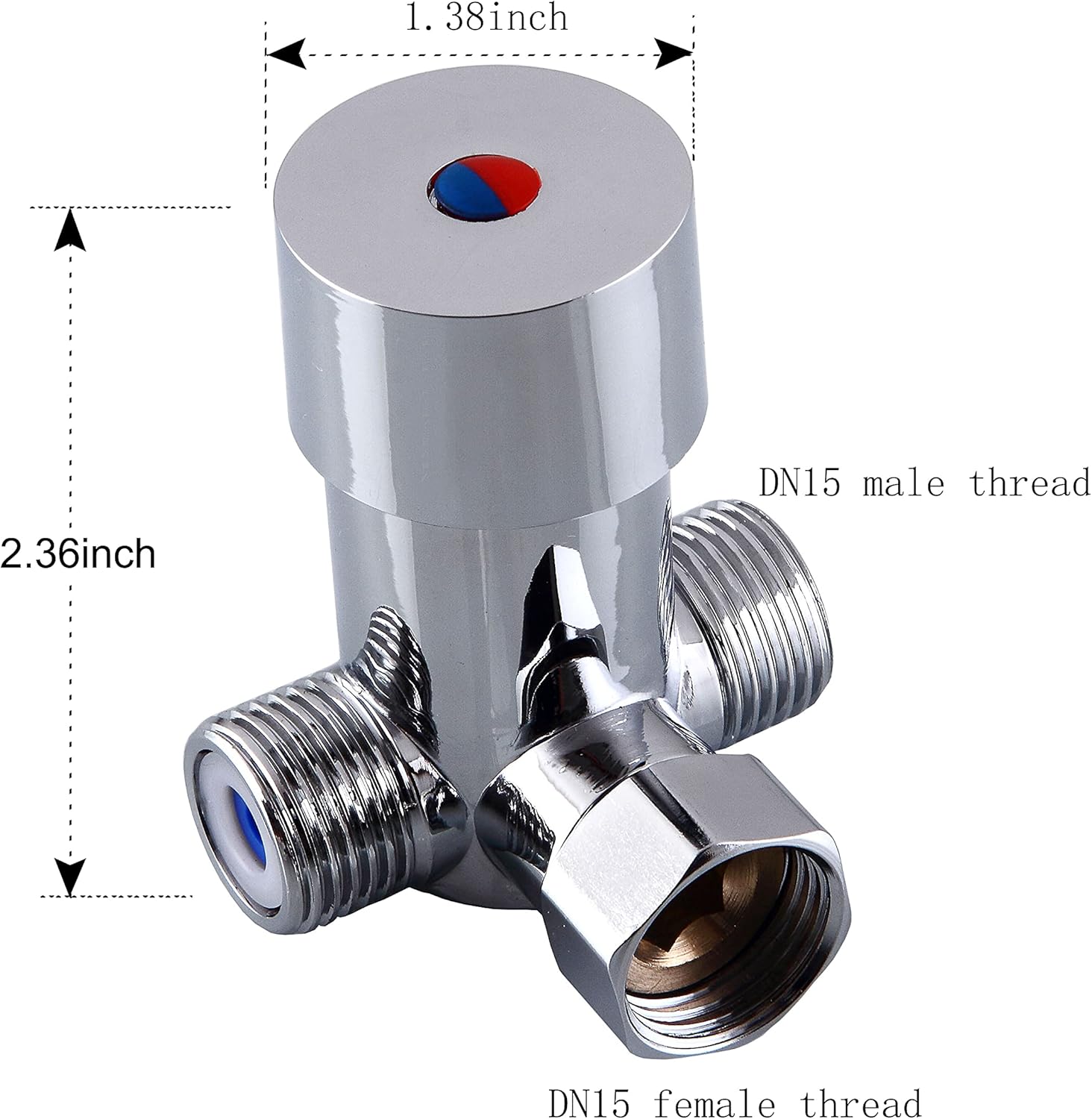 Sencico DN15 Bathroom Shower Water Mixing Valve, 1/2 Inch Water Temperature Adjust Valve Cold and Hot Water Mixer